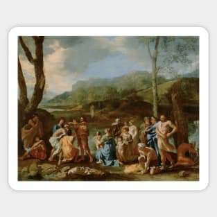 Saint John Baptizing in the River Jordan by Nicolas Poussin Sticker